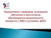 Нормативно-правовые основания обучения и воспитания обучающихся дошкольного возраста с ОВЗ в условиях ДОО