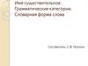 Имя существительное. Грамматические категории. Словарная форма слова