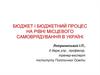 Бюджет і бюджетний процес на рівні місцевого самоврядування в Україні