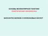 Основы молекулярной генетики. Генетические механизмы. Биосинтез белков и нуклеиновых кислот. (Лекция 3)