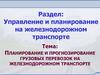 Планирование и прогнозирование грузовых перевозок на железнодорожном транспорте