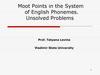 Moot points in the system of english phonemes. Unsolved problems