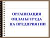 Организация оплаты труда на предприятии