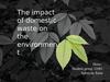 The impact of domestic waste on the environmen