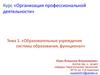 Образовательные учреждения системы образования, функционал. (Тема 3)