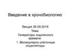 Введение в хронобиологию. Генераторы эндогенного времени