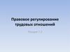 Правовое регулирование трудовых отношений. (Лекция 7.2)