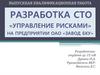 Выпускная квалификационная работа. Разработка СТО. Управление рисками на предприятии