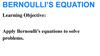 Bernoulli’s equation