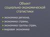 Объект социально-экономической статистики