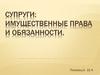 Супруги. Имущественные права и обязанности