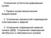 Устранение остаточной деформации кузова