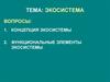 Экосистема. Концепция экосистемы