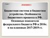 Бюджетная система и бюджетное устройство. Особенности бюджетного процесса в РФ