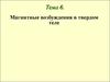 Тема 6. Магнитные возбуждения в твердом теле. Магнетизм