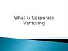 What is Corporate Venturing