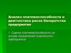 Анализ платежеспособности и диагностика риска банкротства предприятия