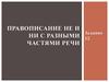 Правописание не и ни с разными частями речи