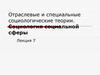 Социология социальной сферы. (Лекция 7)
