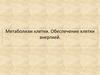 Метаболизм клетки. Обеспечение клетки энергией