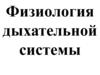 Физиология дыхательной системы