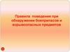 Правила поведения при обнаружении боеприпасов и взрывоопасных предметов