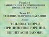 Теплова теорія припинення горіння. Вогнегасні засоби