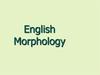English Morphology