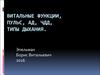 Витальные функции, пульс, АД, ЧДД, типы дыхания