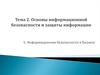 Основы информационной безопасности и защиты информации. Информационная безопасность в бизнесе