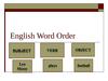 English word order