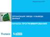 Организация ввода и вывода данных. (9 класс)