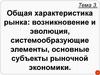 Общая характеристика рынка: возникновение и эволюция, системообразующие элементы, основные субъекты рыночной экономики