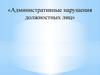 Административные нарушения должностных лиц