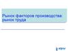 Рынок факторов производства, рынок труда. (Лекция 13)