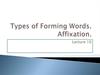 Types of Forming Words. Affixation