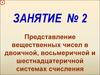 Представление вещественных чисел в двоичной, восьмеричной и шестнадцатеричной системах счисления
