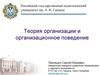 Теория организации и организационное поведение