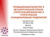 Промышленный маркетинг в металлургической отрасли. Стратегический маркетинг и стратегическое позиционирование предприятий
