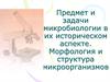 Предмет и задачи микробиологии в их историческом аспекте. Морфология и структура микроорганизмов