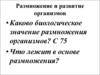 Размножение и развитие организмов