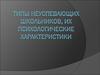 Типы неуспевающих школьников. Их психологические характеристики