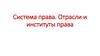 Система права. Отрасли и институты права