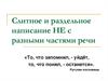 Слитное и раздельное написание НЕ с разными частями речи