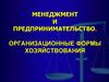 Менеджмент и предпринимательство. Организационные формы хозяйствования