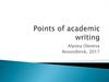 Points of academic writing