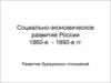 Социально-экономическое развитие России 1860-е - 1890-е гг