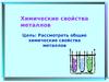 Химические свойства металлов