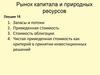 Рынок капитала и природных ресурсов