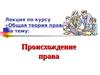 Общая теория права. Происхождение права